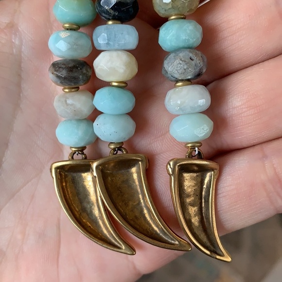 💕HP💕Amazonite beaded tusk handmade keychain - Picture 10 of 11